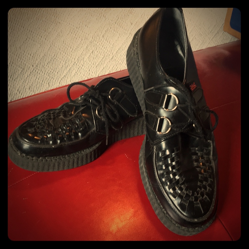 TUK Black Leather Creepers
